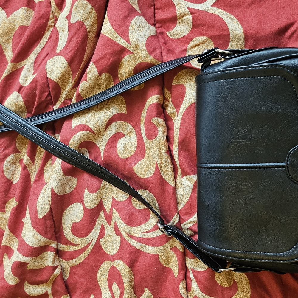 Elegant Black Crossbody Bag From Morocco